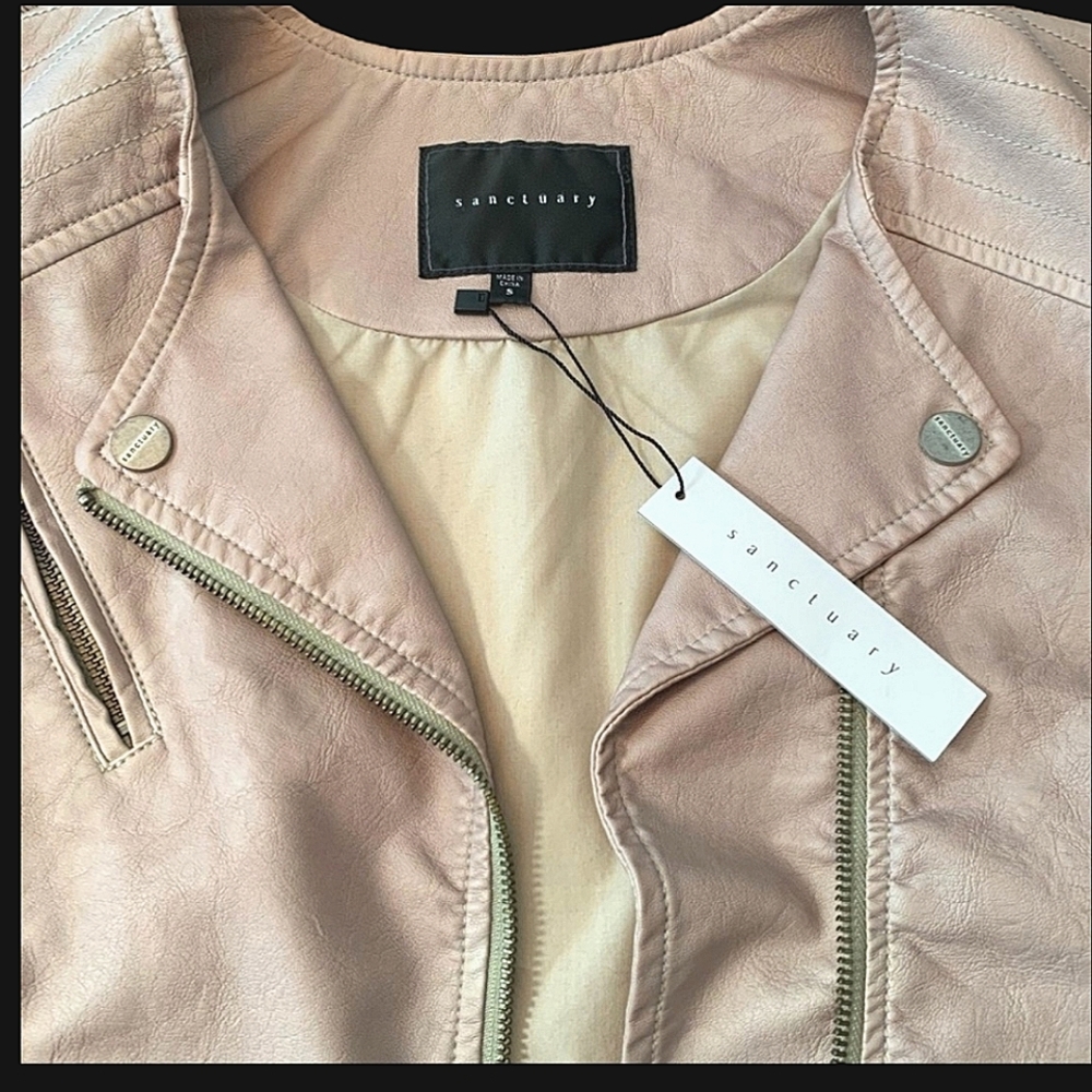 NWT Buy It Now PRICE Sanctuary vegan leather beige cream blush vest - Picture 8 of 10